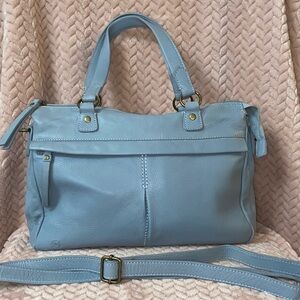 Born Sky Blue Leather Satchel